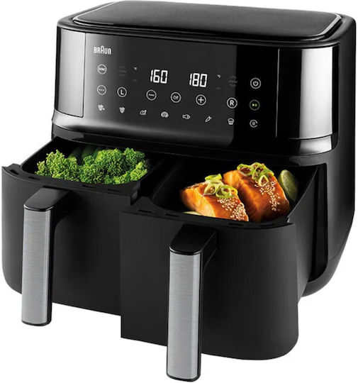 Braun Braun Heißluftfritteusen mit Doppeltem Abnehmbaren Behälter 8lt Schwarz 2094458