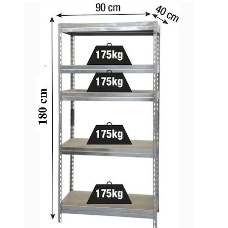 SGTT Raft Dexion 90x40x180 cm Cu 4 Rafturi Rezistență Totală 700 kg