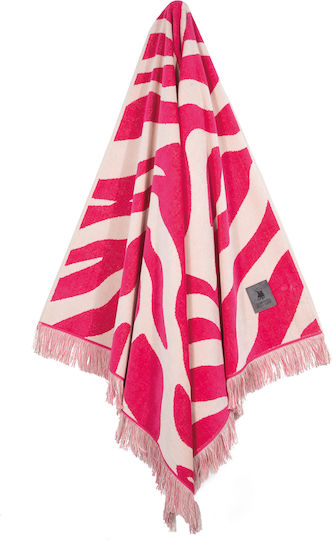 Greenwich Polo Club Beach Towel Cotton Magenta Taupe 180x90cm