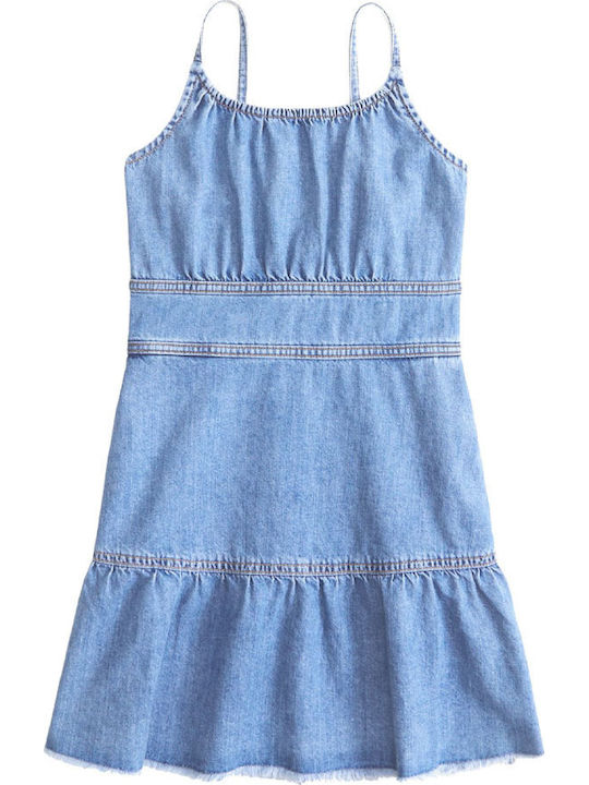 Girls Dress Sleeveless Denim Denim