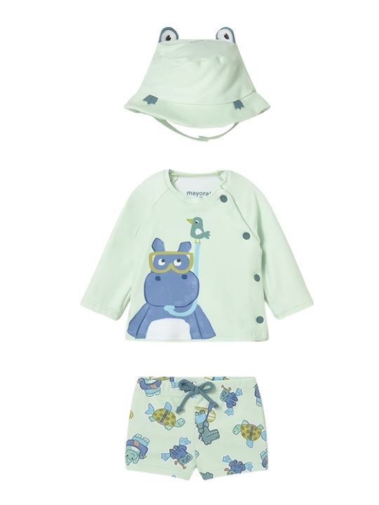 Mayoral Kids Swimwear Swimwear Set with Hat Green