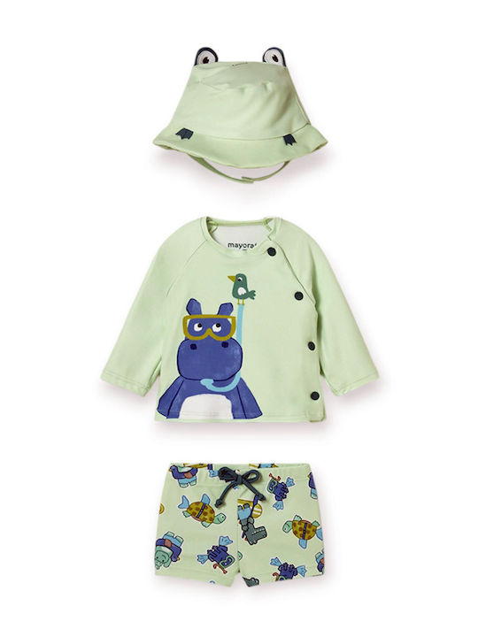 Mayoral Kids Swimwear Swimwear Set with Hat Green