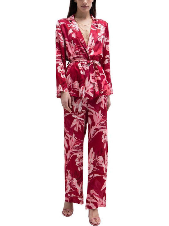 Women's Satin Trousers Floral Floral