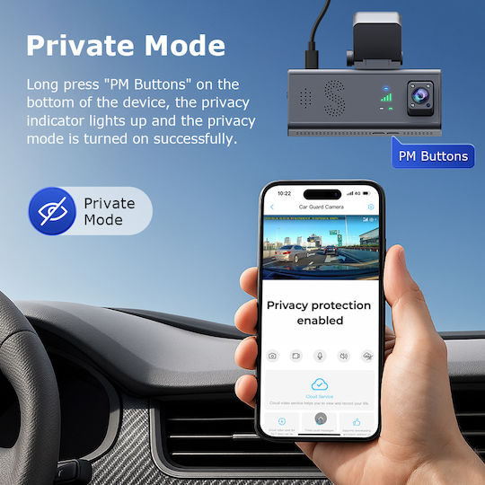Sectec CC09 Car DVR Camera 1080P Bluetooth Wi-Fi GPS