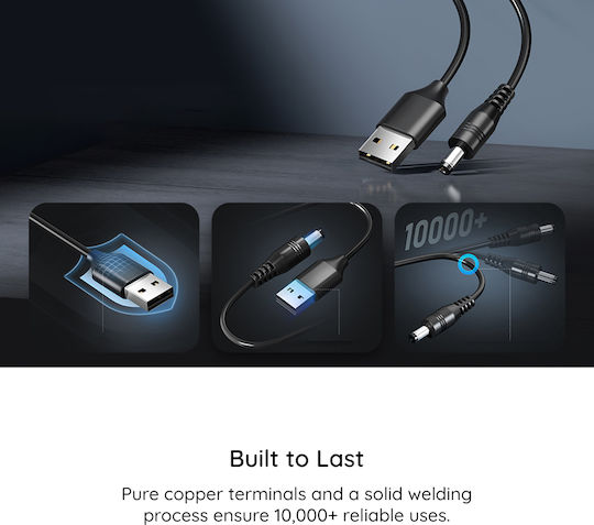 Techsuit USB 2.0 Cablu USB-A - DC Negru 1.5m