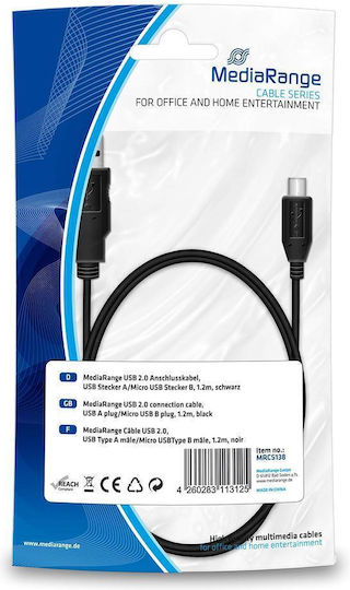 MediaRange USB 2.0 Cable USB-A male - micro USB-B male 1.2m (MRCS138)