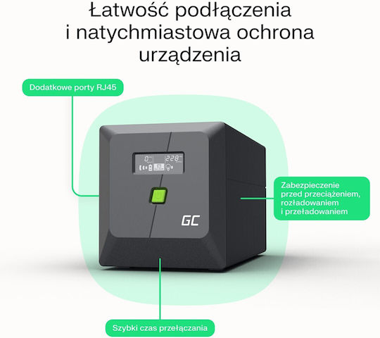 Green Cell UPSLP700 UPS Устройства (VI) Интерактивна Линия 1000VA 700W