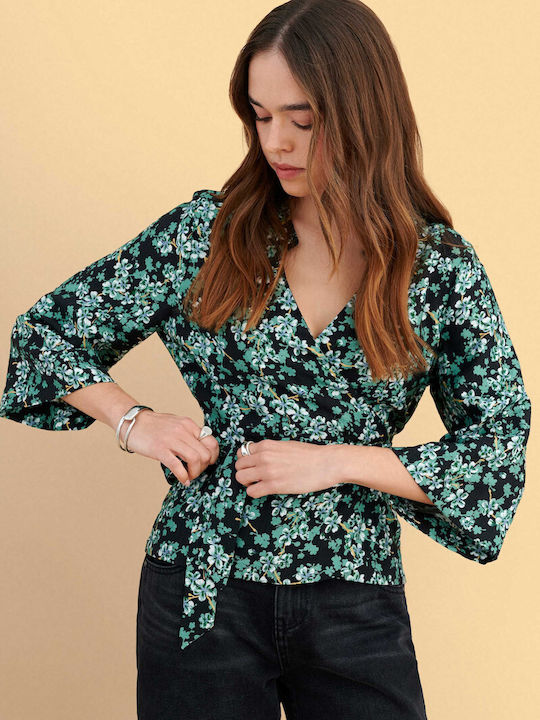 Women's Blouse Floral Green