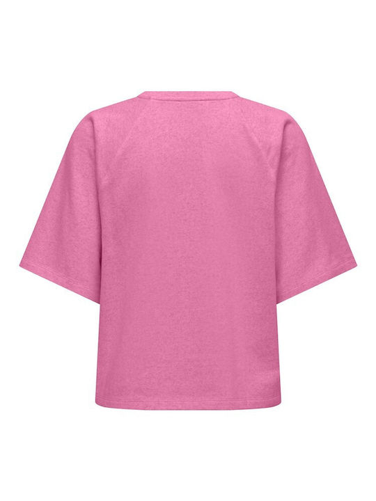Damen Bluse Baumwolle Kurzärmelig Rosa