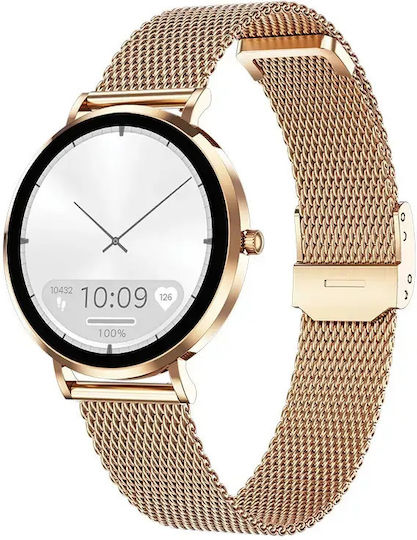 MaxCom FW28 Selen Stainless Steel Smartwatch με SIM και Παλμογράφο (Χρυσό)