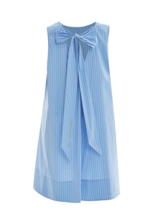Rochie De Vară Mini Pentru Nuntă / Botez Albastru Deschis