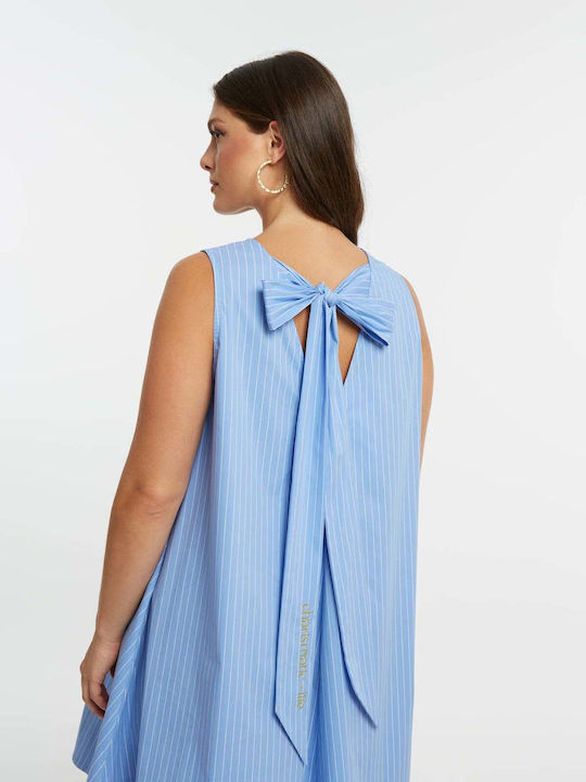Rochie De Vară Mini Pentru Nuntă / Botez Albastru Deschis