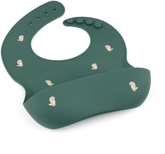 Petite & Mars Babici Pentru Bebeluşi Din Silicon Cu Buzunar Verde Pentru 6 Luni+