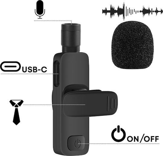 Avizar MIC-214873 Ασύρματο Μικρόφωνο Πέτου