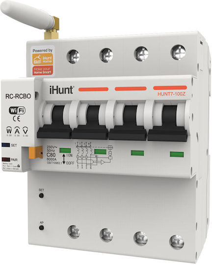 iHunt Vierpoliger Elektrische Schaltpaneel-Druckknopfschalter WiFi 400V 16A