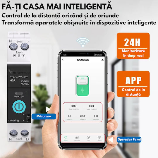 Διακόπτης Ράγας WiFi 240V 40A