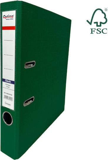 Optima Clasic & Premium Mape Cu Inele În Formă De Arc A4 Laminat Pp Hârtie Margine Metalică 50 Mm Optima Clasic Verde