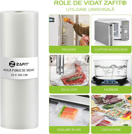 Set 6 Rulouri Embosate Pentru Sigilarea Vidului Zafit 20 X 300 Cm Mașină De Sigilat Vid Alimentară Reutilizabilă Durabilă Mașină Sous Vide Lavabilă Fără BPA Transparentă