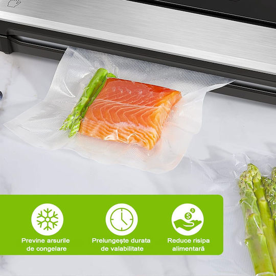 Set 50 Pungi Pentru Sigilarea Vidului Zafit Embosate 25 X 35 Cm Pentru Alimente Reutilizabile Durabile Pentru Sous Vide Mașină De Spălat Fără BPA Transparente