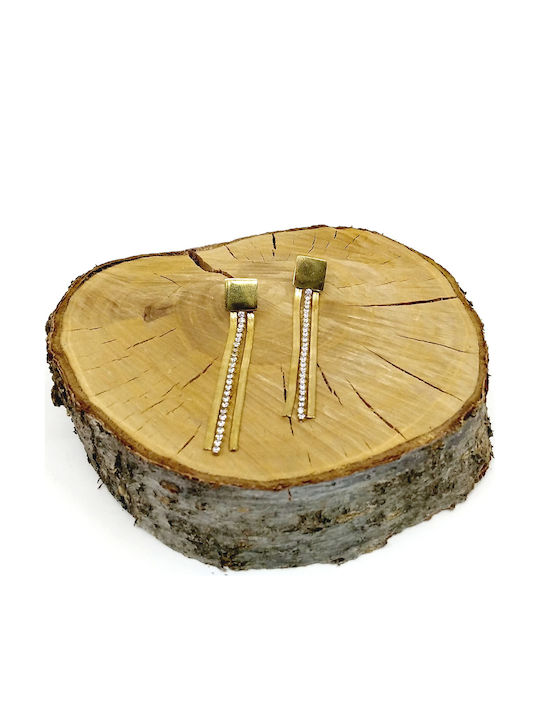 Legola Ohrringe Hängend aus Stahl Vergoldet mit Steinen Legola Ohrringe Hängend aus Stahl Vergoldet mit Steinen