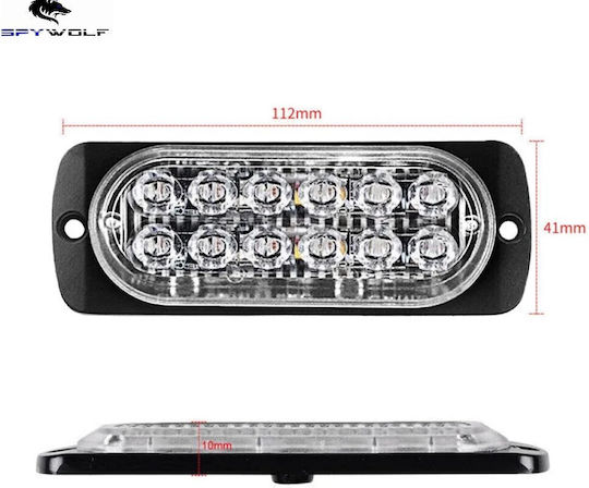 Primă Clas Led Stroboscop Lumini De Volum Alb-Galben 12led 12/24v 6000lm 10 Bucăți Tc-364
