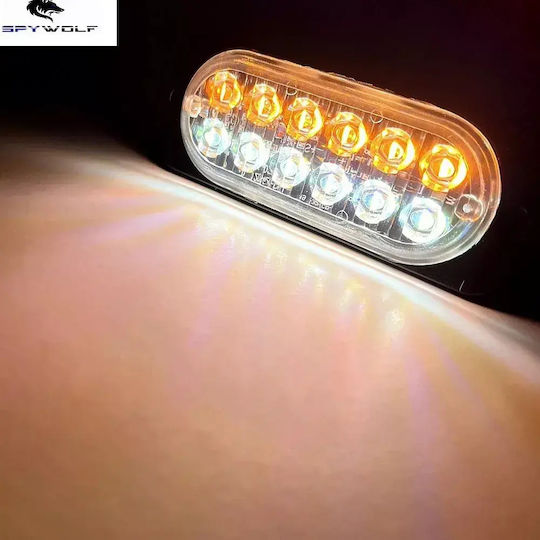 First-Class Led Stroboscop Lumini De Volum Alb-Galben 12led 12/24v 6000lm Tc-359