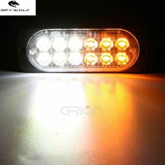 Primă Clas Led Stroboscop Lumini De Volum Alb-Galben 12led 12/24v 6000lm 6 Bucăți Tc-362