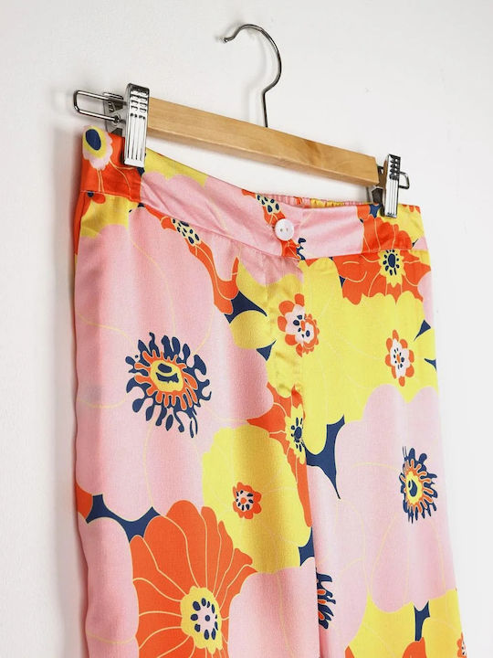 Women's Satin Trousers Pink
