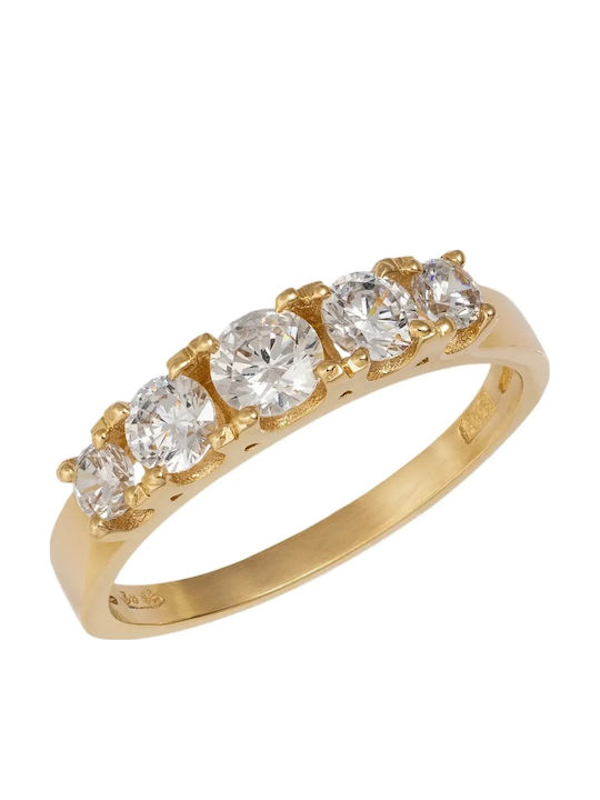 Damenring Spinner mit Zirkon aus 14K Gold