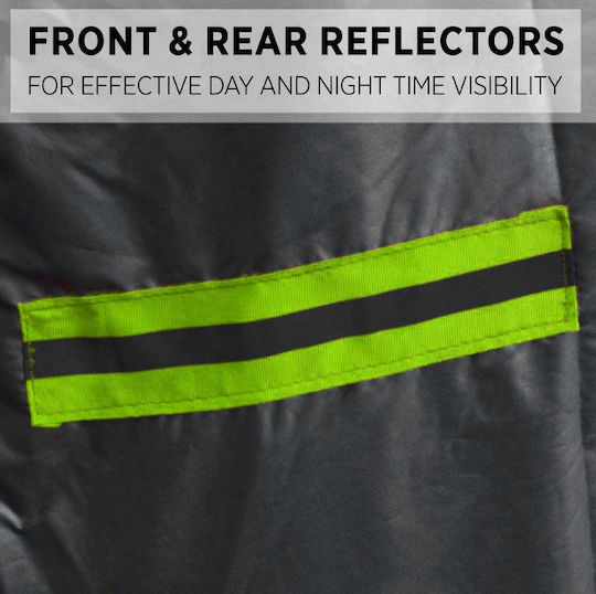 Roza Waterproof Car Cover L 480x175x120cm Reflective Strips & UV Protection Outdoor Car Cover Fastened with Rubber Black