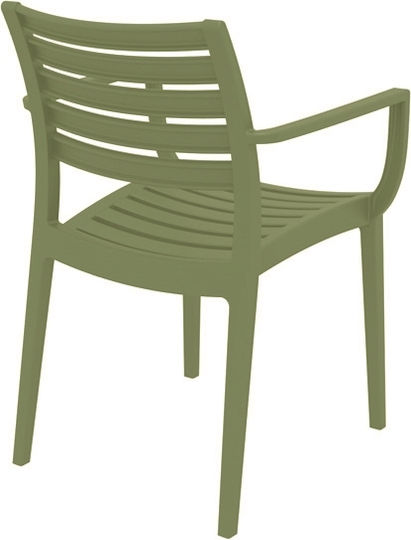 Scaun de Exterior din Polipropilenă Artemis Verde Olive 58x58x83.5cm