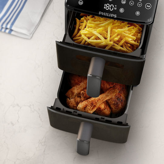 Philips Air Fryer με Διπλό Αποσπώμενο Κάδο 10lt Μαύρο NA460/00