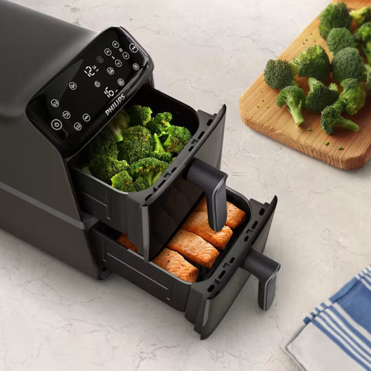 Philips Air Fryer με Διπλό Αποσπώμενο Κάδο 10lt Μαύρο NA460/00