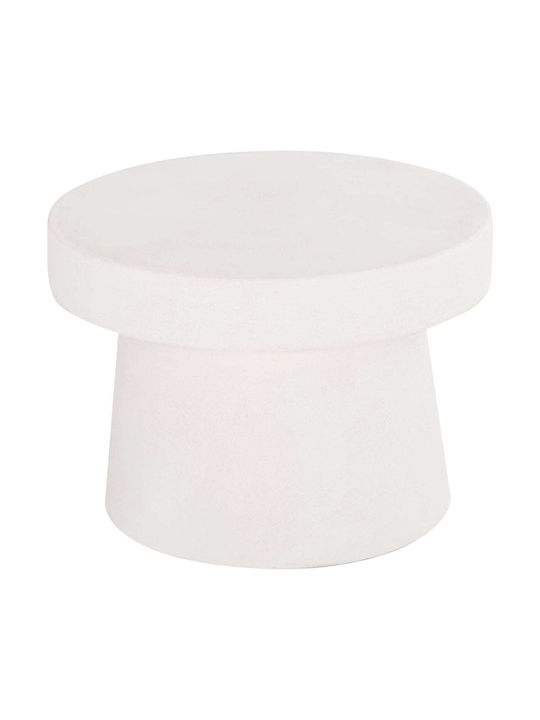 Round Central Coffee Table Wooden Ecru Color 60x60x42.5cm