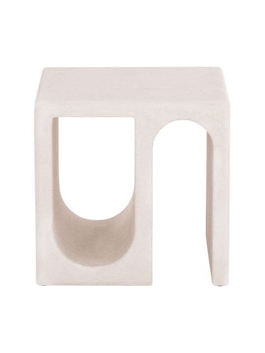 Rectangular Wooden Side Table Ecru M48xL38xH48.5cm