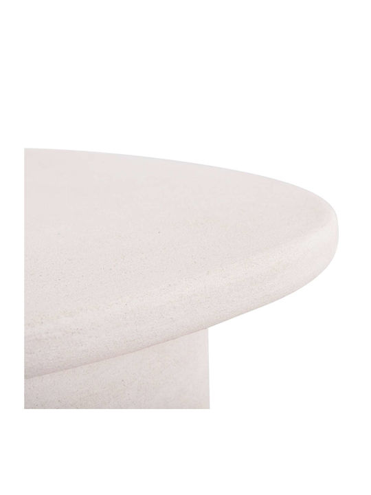 Oval Side Table Wooden Ecru Colour M54xW54.5xH40cm