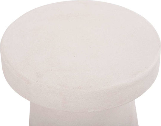 Round Side Table Wooden Ecru M48xP48xH49cm