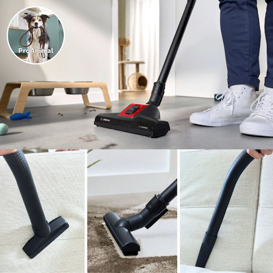 Bosch BGL6PET3 Ηλεκτρική Σκούπα 700W με Σακούλα 4lt Κόκκινη