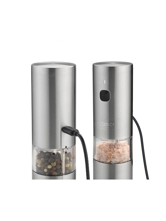 Caso Set Electric Spice Mills Ceramic in Gray Color 2 Pieces