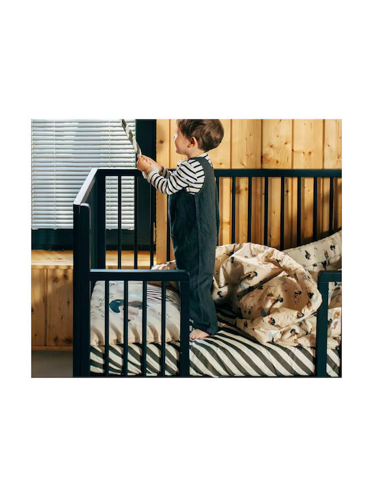 La Millou Stripes Baby Sheet Crib Cotton Fitted Brown 70x140cm