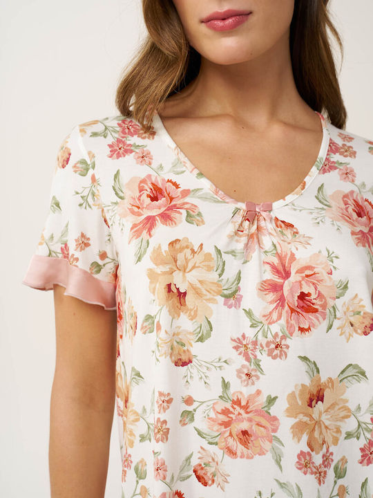 Vamp Sommerliches Damen-Schlafanzug-Set Pink Tan