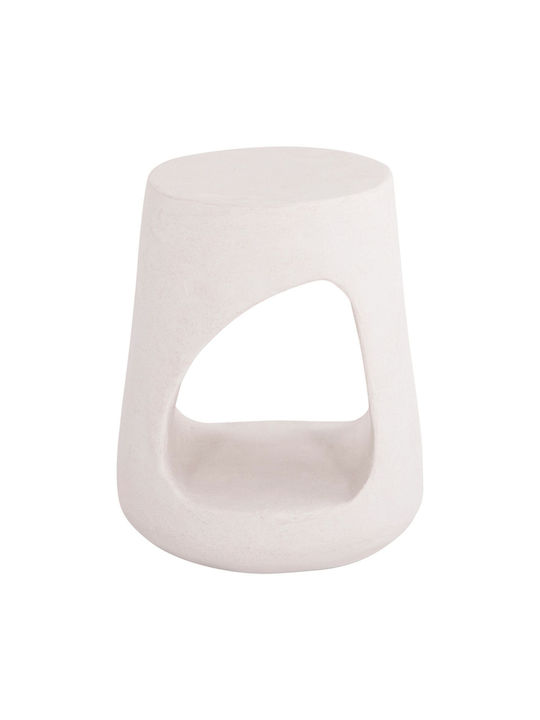 Stool For Living Room Plastic Santorini Υπολευκό Χρώμα