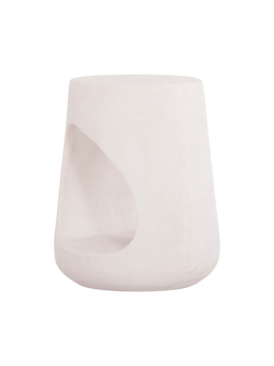 Stool For Living Room Plastic Santorini Υπολευκό Χρώμα