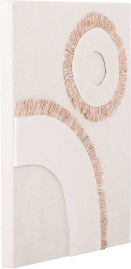 Rechteckiges Gemälde Fb94534 MDF Off-White Farbe - Beige Dekoration 48x4,5 Dicke X60cm
