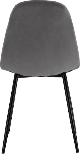 Leonardo Dining Room Velvet Chair Grey 45x53x85cm 4pcs