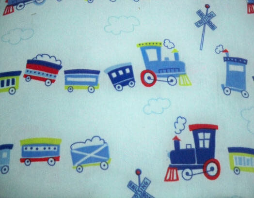 VS Home Single Set with Elastic Band Train Light Blue 120x200cm