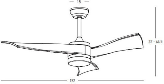 Zambelis Lights Ανεμιστήρας Οροφής 152cm με Φως White