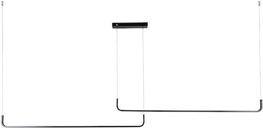 kelvo Linaria Black LED Ceiling Light with Warm to Cool White Light 130x4x25cm