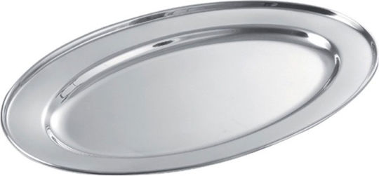 Veltihome Ovale Edelstahlplatte 20cm Servierplatte Oval Rostfreier Stahl Silber 20x20cm 1Stück