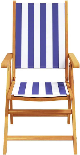 Garten- und Outdoor-Möbelsets 7 Stück Blau-Weiß mit Kissen